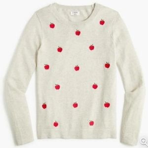 J.Crew Teddie Embroidered Apples Sweater
